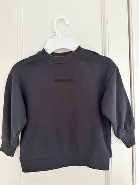 Mavi Kids Dark Gray Crewneck Sweatshirt with Tonal Embroidery